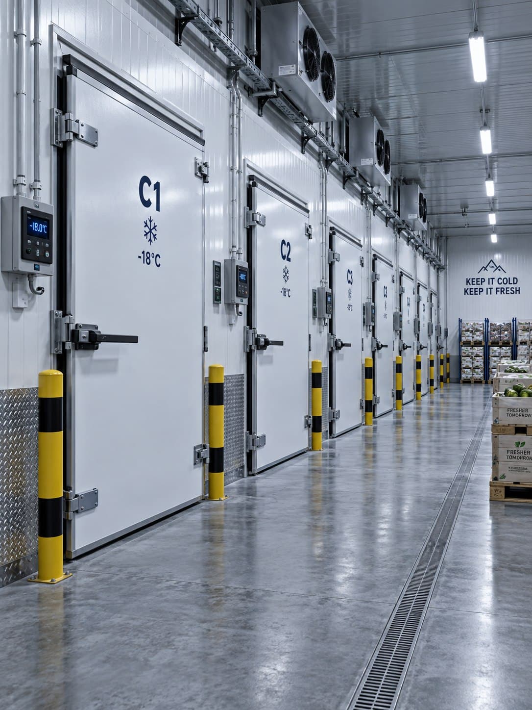Холодильные двери на складе-холодильнике