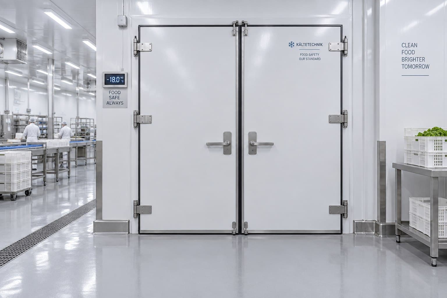 Двустворчатая холодильная дверь Food safe